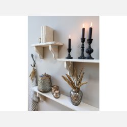 Vase m. perlekant, champagne