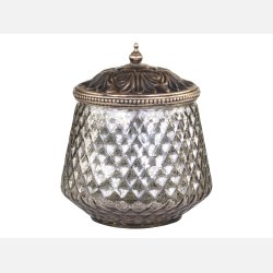 Opbevaringskrukke m. perlekant og lg