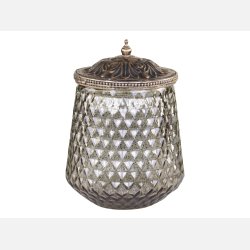 Opbevaringskrukke m. perlekant og lg