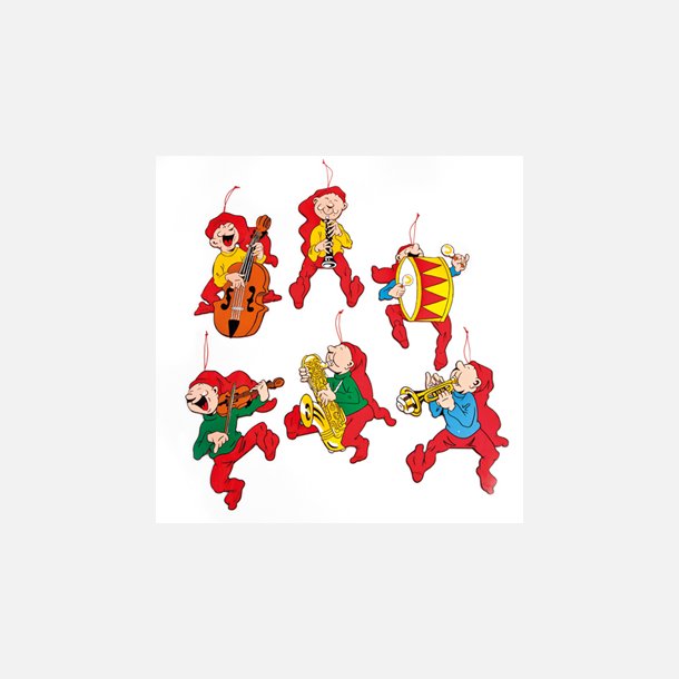 Bramming nisse, tr�, med musikinstrument � 35CM