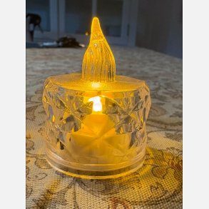 Fyrfadslys med LED, transparent 