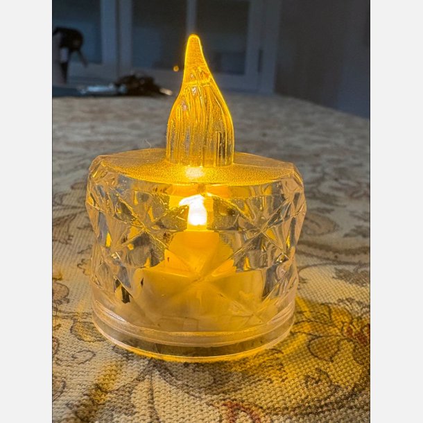Fyrfadslys med LED, transparent 