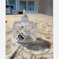 Fyrfadslys med LED, transparent 