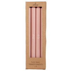Adventlys 1-4 ske m/4 kronelys rustik prget tal rosa malva