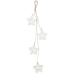 Ophng m/4 blomster, hvid