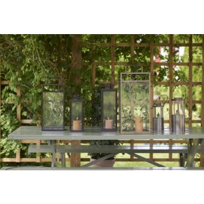 Olielampe i brun metal