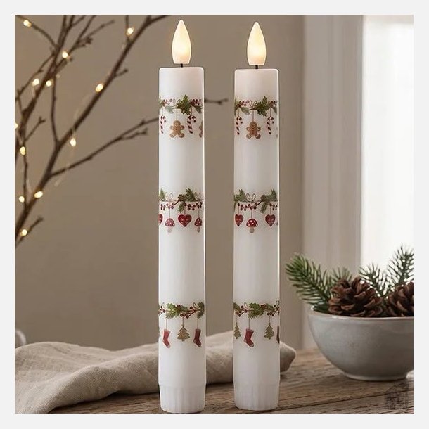 det gamle apotek, stage LED stearinlys, med julemotiv