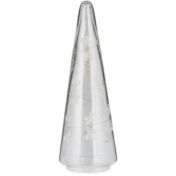 Ib Laursen, Juletr� glas klar m/guldfarvet blomsterranke indgraveret