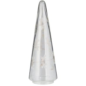 Ib Laursen, Juletr� glas klar m/guldfarvet blomsterranke indgraveret