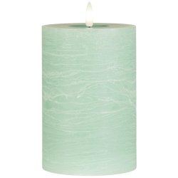 LED-bloklys m/varm flamme indendrs ekskl. fjernbetjening, lys grn