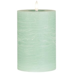 LED-bloklys m/varm flamme indendrs ekskl. fjernbetjening, lys grn