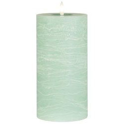 LED-bloklys m/varm flamme indendrs, grn mellem