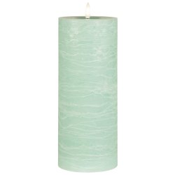 LED-bloklys m/varm flamme indendrs, grn stor