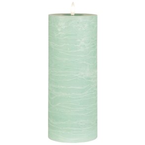 LED-bloklys m/varm flamme indendrs, grn stor