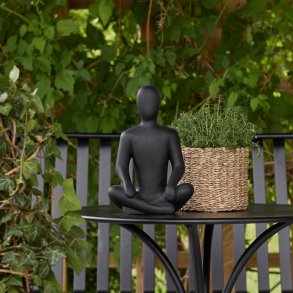 Figur siddende mand, sort