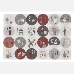 Ark m/24 julekalenderklistermrker 1-24