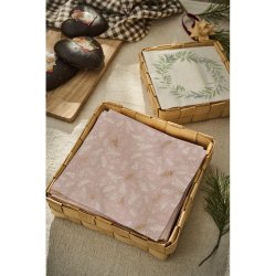 Ib Laursen Middagsserviet 3-lags 50stk - Rosa m/bladm�nster