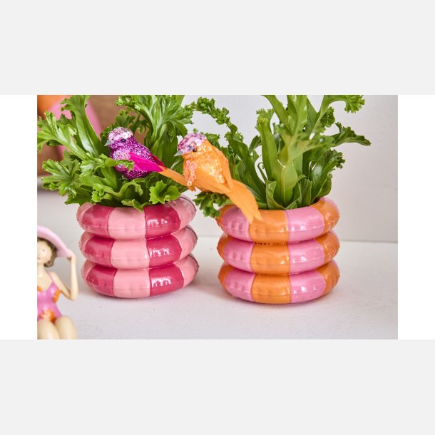 Fugl Clips 10 cm 2 ass. Pink+Orange Glitter