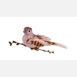  Fugl Clips 11 cm Pink Glitter