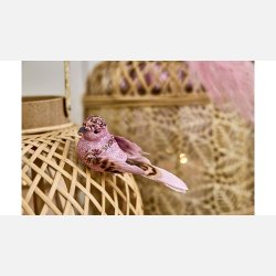  Fugl Clips 11 cm Pink Glitter