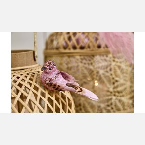  Fugl Clips 11 cm Pink Glitter