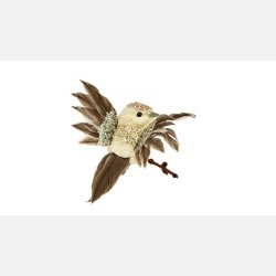 Fugl Clips 9 cm Cream Glitter vinger