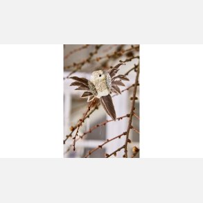 Fugl Clips 9 cm Cream Glitter vinger