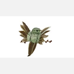 Fugl Clips 9 cm Gr�n Glitter vinger