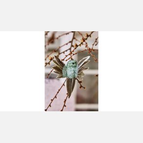 Fugl Clips 9 cm Gr�n Glitter vinger