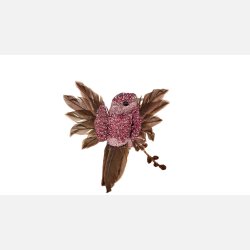 Fugl Clips 9 cm Pink Glitter vinger