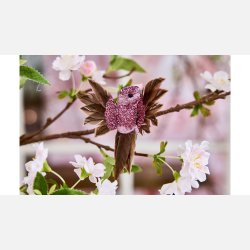 Fugl Clips 9 cm Pink Glitter vinger