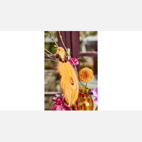 Fugl Clips 17 cm Orange Glitter