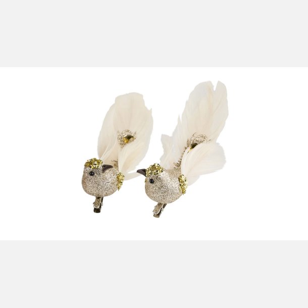 2Have, Fugl/Clips S/2. 15 cm Champagne