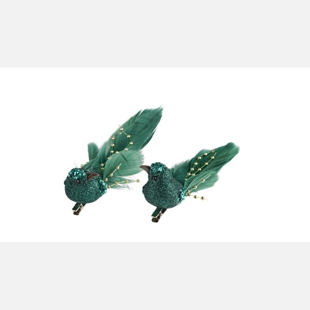 2Have,  Fugl/Clips S�t/2. 15 cm Gr�n
