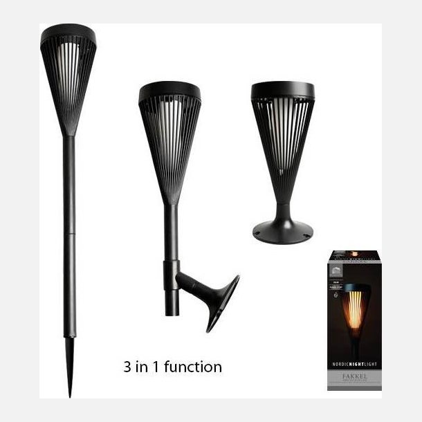 LED solcelle fakkel 3 i 1