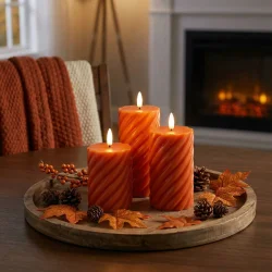 Skandi, Led Bloklys s�t - Swirl orange