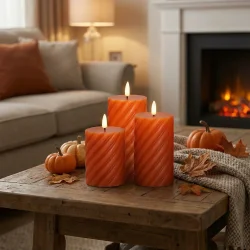 Skandi, Led Bloklys s�t - Swirl orange