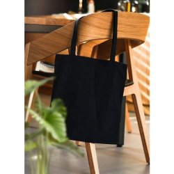 Sort bomuldspose med lange hndtag