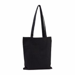 Sort bomuldspose med lange hndtag