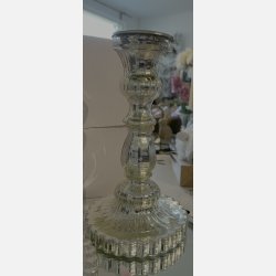 Lysestage til kronelys, slvfarvet