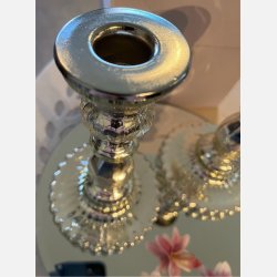 Lysestage til kronelys, slvfarvet