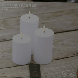 UDENDRS LYS, 3 PACK I HVID LILLE,  m/fjernbetjening