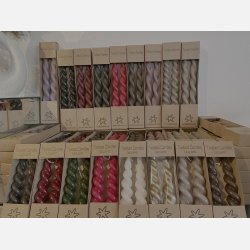 Twisted, Stearinlys , 2 stk. i ske, mrkegr