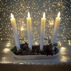 Adventsstage i beton med 4 LED Lys