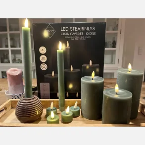  LED LYS, 10 Dele St med fjernbetjening - Grn