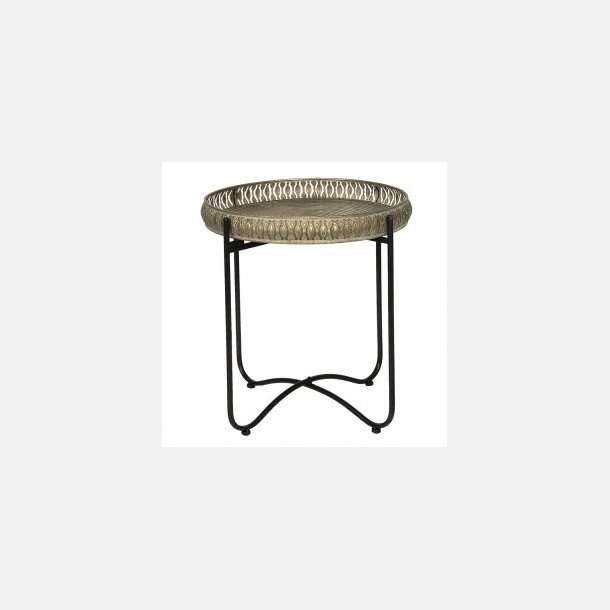 Clayre &amp; Eef, rundt sidebord med guldbakke