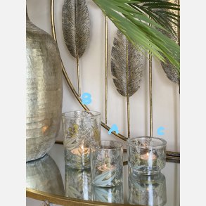 Fyrfadsglas, guld motiv