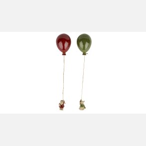 2have, Ballon/Santa Oph�ng, L:38 cm R�d/Gr�n Keramik