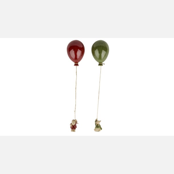 2have, Ballon/Santa Oph�ng, L:38 cm R�d/Gr�n Keramik