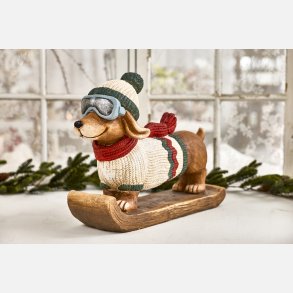 La Vida Hund/Ski 37x50 cm R�d/Brun Poly